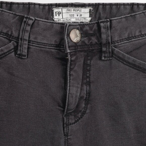 Free People Biker Skinny Jeans – Washed Black, Women’s Size 28 - Picture 6 of 10